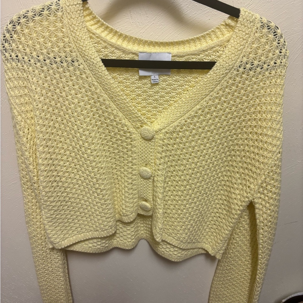 Pink Rose Light Yellow Women's Cardigan